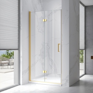 Usa de dus batanta pentru nisa ZES-KZ21D-GL auriu 100 x 195 cm sticla 6 mm - Img 2