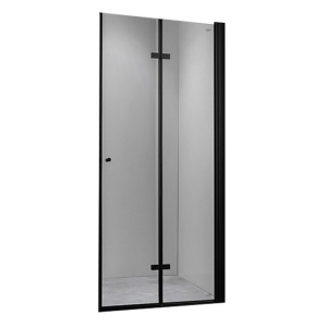 Usa de dus pliabila SH01A negru mat 80 x 195 cm sticla 6 mm