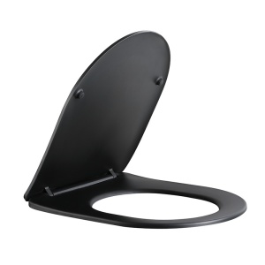 Vas de toaleta suspendat Mizu Black Matt&Gold, rimless, cu capac din duroplast cu softclose - Img 17