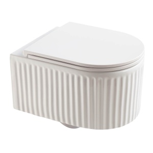 Vas de toaleta WS-W02L suspendat cu caneluri, Alb, dimensiune 49X35.5X31CM