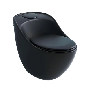 Vas WC New Santa Rimless, 69x46 cm, Rezervor Incorporat, Negru Mat, Power Colour, montaj podea, capac cu soft-close inclus - Img 4