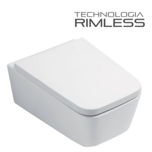 Vas WC PRO CUBIC Rimless, suspendat, ceramica sanitara, 55.5 x 37 x 34 cm, Capac Soft-Close Inclus, aLB - Img 5
