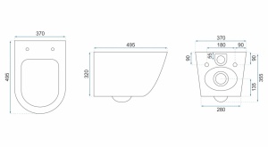 Vas WC suspendabil REA Carlo Mini Rimless Ecru - Img 4