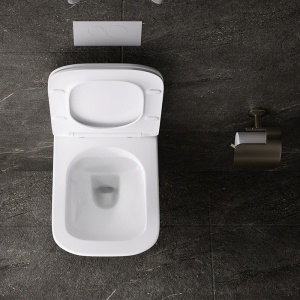 Vas WC suspendat Aqua White 02, rimless cu capac din duroplast si inchidere softclose - Img 3