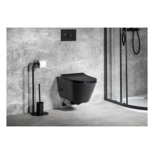Vas WC suspendat cu funcție bidet Rimless negru mat - Img 2
