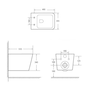 Vas wc suspendat cu functie bideu rimless, dreptunghiular, apă calda/rece, capac soft close - Img 11
