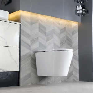 Vas WC suspendat Prima Tornado White TR-02, rimless cu capac din duroplast si inchidere softclose - Img 7