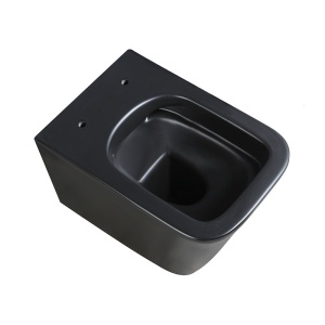 Vas Wc suspendat Rain Rimless Black Mat Gold Edge , capac soft-close inclus - Img 6