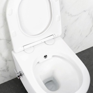 Vas WC suspendat REA Carlo Lux Rimless cu functie bideu - Img 7