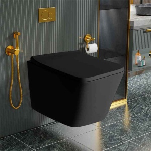 Vas WC suspendat rimless protect cu capac soft close Spectrum Lima 34 x 48.5 cm negru mat - Img 4