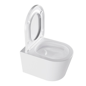 Vas wc suspendat Tornado Elite White, rimless cu capac din duroplast cu softclose - Img 8