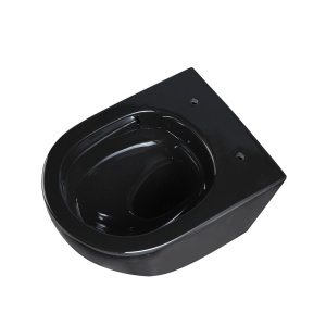 Vas WC suspendat Tornado Flower Black cu capac din duroplast si softclose - Img 4