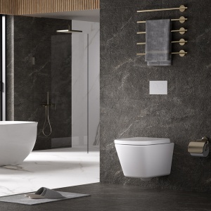 Vas WC suspendat Viva Tornado White, rimless, capac din duroplast cu softclose - Img 2