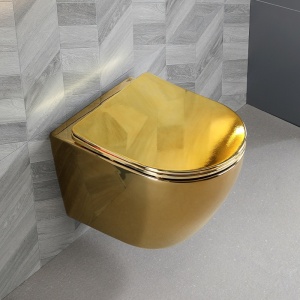 Vas WC suspendat Yuzu Gold, rimless cu capac softclose - Img 8