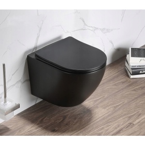 Vas wc Vila rimless tonrado negru mat cu capac softclose inclus
