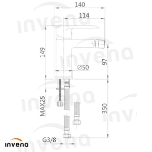 Baterie bideu Invena Siros negru mat - Img 2
