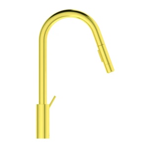 Baterie bucatarie cu dus extactibil Ideal Standard Gusto 233 auriu periat 2 tipuri de jet - Img 3