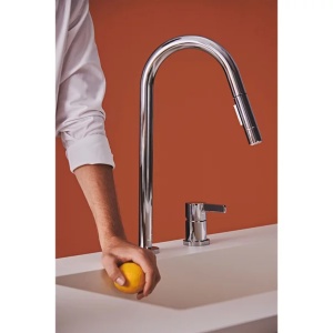 Baterie bucatarie cu dus extactibil Ideal Standard Gusto 242 crom lucios 2 tipuri de jet - Img 5