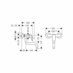 Baterie bucatarie Hansgrohe Logis cu montaj pe perete crom - Img 2