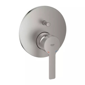 Baterie cada - dus incastrata Grohe Lineare 2 iesiri crom periat Supersteel fara corp ingropat - Img 1