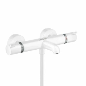 Baterie cada - dus termostatata Hansgrohe Ecostat Comfort alb mat