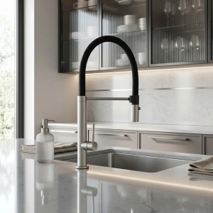 Baterie de bucătărie Rea Viera Auriu nickel brush - Img 3