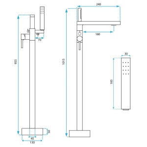Baterie de cada freestanding Rea Logan Titan periat - Img 10