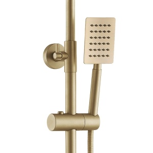 Baterie de dus cu termostat si dus tip ploaie T151 auriu periat - Img 3