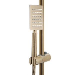 Baterie de dus cu termostat si dus tip ploaie T151 auriu periat - Img 13