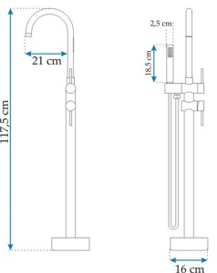 Baterie De Sine Statatoare REA ORTIS NEGRU, Monatj Pe Pardoseala, Inaltime 117.5 Cm, Finisaj Negru Mat - Img 3