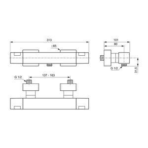 Baterie dus Ideal Standard Ceratherm C100 termostatata crom lucios - Img 4