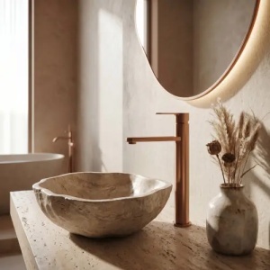 Baterie inalta pentru lavoar Rea Arcos Brush Copper - Img 2