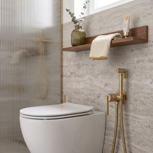 Baterie incastrata pentru bideu Rea Grace Brush Gold - Img 7