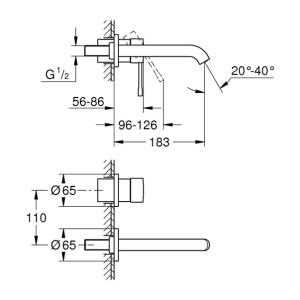 Baterie lavoar incastrata Grohe Essence 18 cm auriu periat Cool Sunrise fara corp ingropat - Img 2