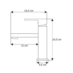 Baterie Lavoar PRO Quadro, Montaj Pe Chiuveta, Capat Fix, Inaltime 16.5 Cm, Finisaj Crom Lucios - Img 6