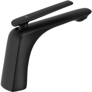 Baterie Lavoar REA JAGER BLACK LOW, Montaj Pe Blat, Capat Fix, Monocomanda, Inaltime 16 Cm, Negru - Img 3