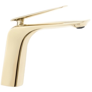 Baterie Lavoar REA JAGER GOLD LOW, Montaj Pe Blat, Capat Fix, Monocomanda, Inaltime 16 Cm, Auriu - Img 4