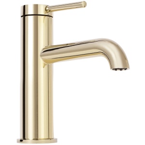 Baterie Lavoar REA SPOT GOLD LOW, Montaj Pe Blat, Capat Fix, Monocomanda, Inaltime 18 Cm, Auriu - Img 3