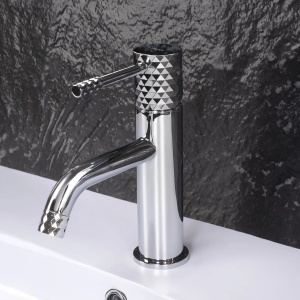 Baterie pentru lavoar Lungo Diamond, Culoare Crom - Img 3