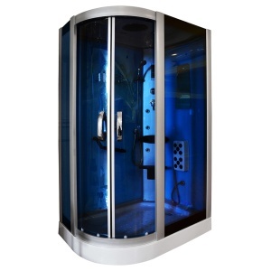 Cabina de dus cu hidromasaj albastra MO-18218, montaj stanga, 120 x 85 x 215 cm - Img 2
