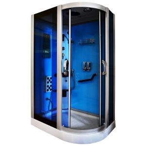 Cabina de dus cu hidromasaj albastra MO-18220, montaj dreapta, 120 x 85 x 215 cm - Img 3