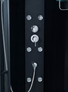 Cabina de dus cu hidromasaj MO-0550B stanga 100 x 80 x 215 cm profil negru - Img 6