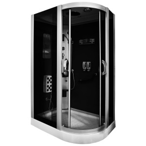 Cabina de dus cu hidromasaj neagra MO-18220, montaj dreapta, 120 x 85 x 215 cm - Img 3