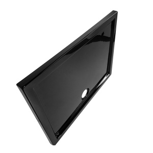 Cabina de dus dreptunghiulara cu cadita de dus, Dimensiune 100x90cm, Culoare Negru/Crom - Img 9