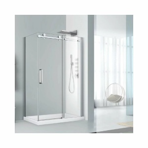 Cabina de dus dreptunghiulara cu rame cromate si usi culisante Mediterraneo Paloma 120x90 cm