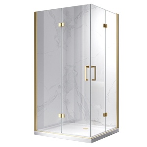 Cabina de dus dreptunghiulara din sticla securizata cu rame aurii KZ13C 120 x 90 cm