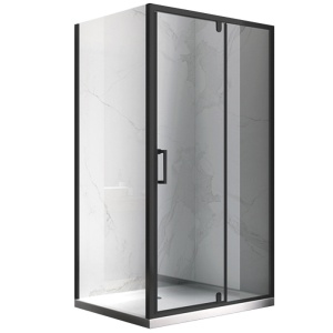 Cabina de dus dreptunghiulara din sticla securizata cu rame negre KZ07A 100 x 90 cm - Img 12