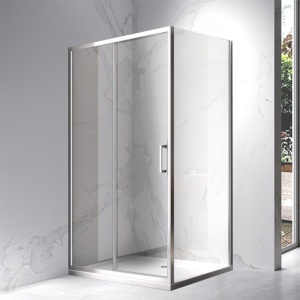 Cabina de dus dreptunghiulara dins ticla securizata cu rame cromata si cadita alba inclusa KZ103C-ST03C 120 x 80 cm - Img 2