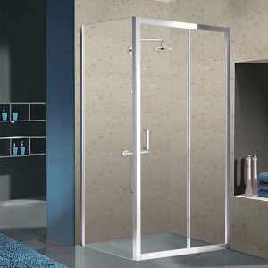Cabina de dus dreptunghiulara dins ticla securizata cu rame cromata si cadita alba inclusa KZ103C-ST03C 120 x 80 cm - Img 12