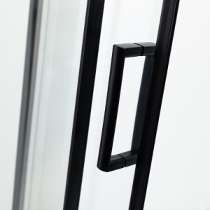 Cabina de dus Maja/De dreapta 115x85cm, Usi Glisante, Design Modern Negru+ Cada de dus inalta - Img 3